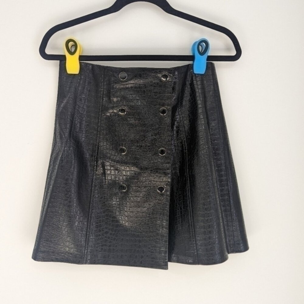 INDUSTRY Faux Leather Black Skirt With Button Detail Size 4